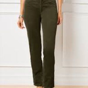 TALBOTS HERITAGE STRAIGHT GREEN CORDUROY PANT SZ 14P